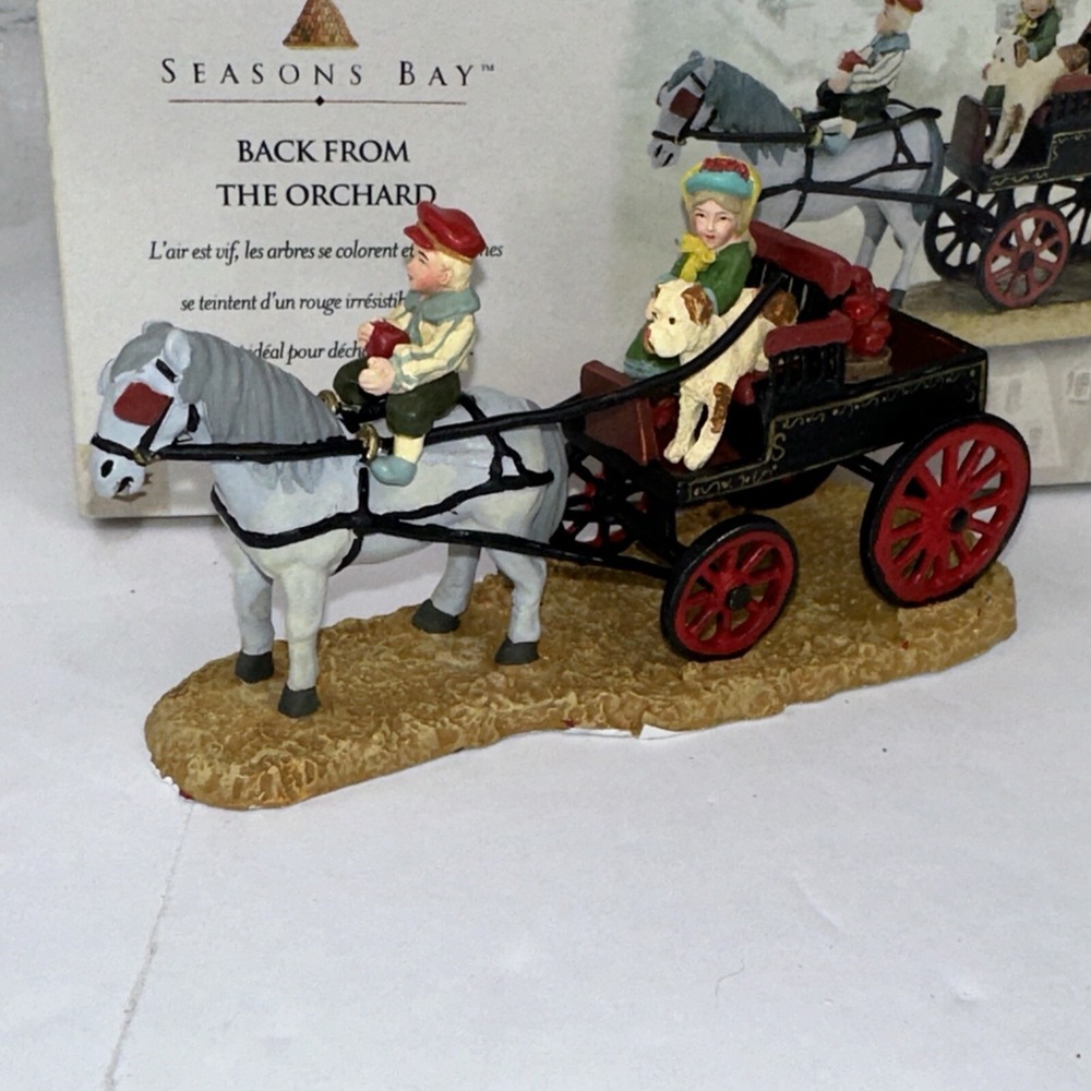 DEPT 56 SEASONS BAY # 53320 BACK FROM THE‎ ORCHARD EUC Horse Dog Wagon